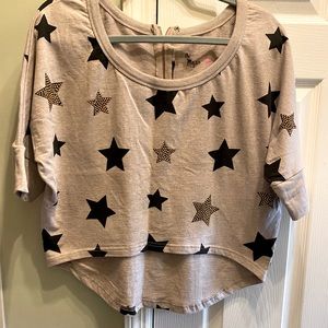 High low Cropped Studded Shirt